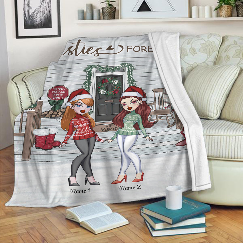 Bestie - Personalized Christmas Bestie Blanket