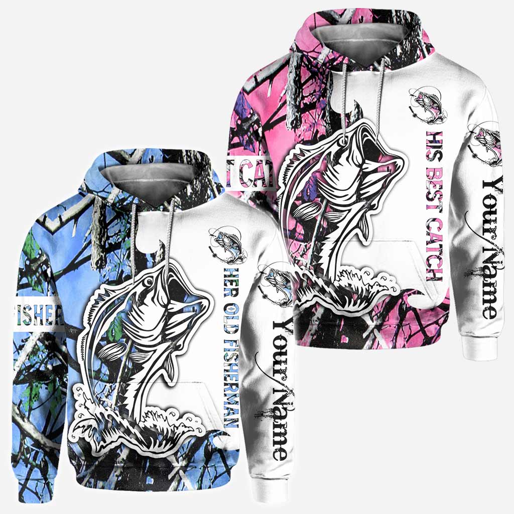 His Best Catch - Personalized Fishing All Over T-shirt and Hoodie