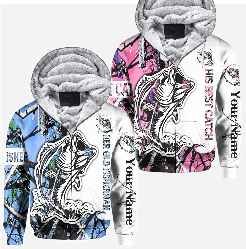 His Best Catch - Personalized Fishing All Over T-shirt and Hoodie