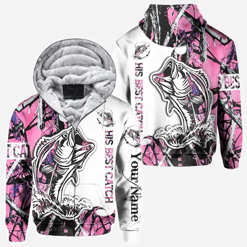 His Best Catch - Personalized Fishing All Over T-shirt and Hoodie