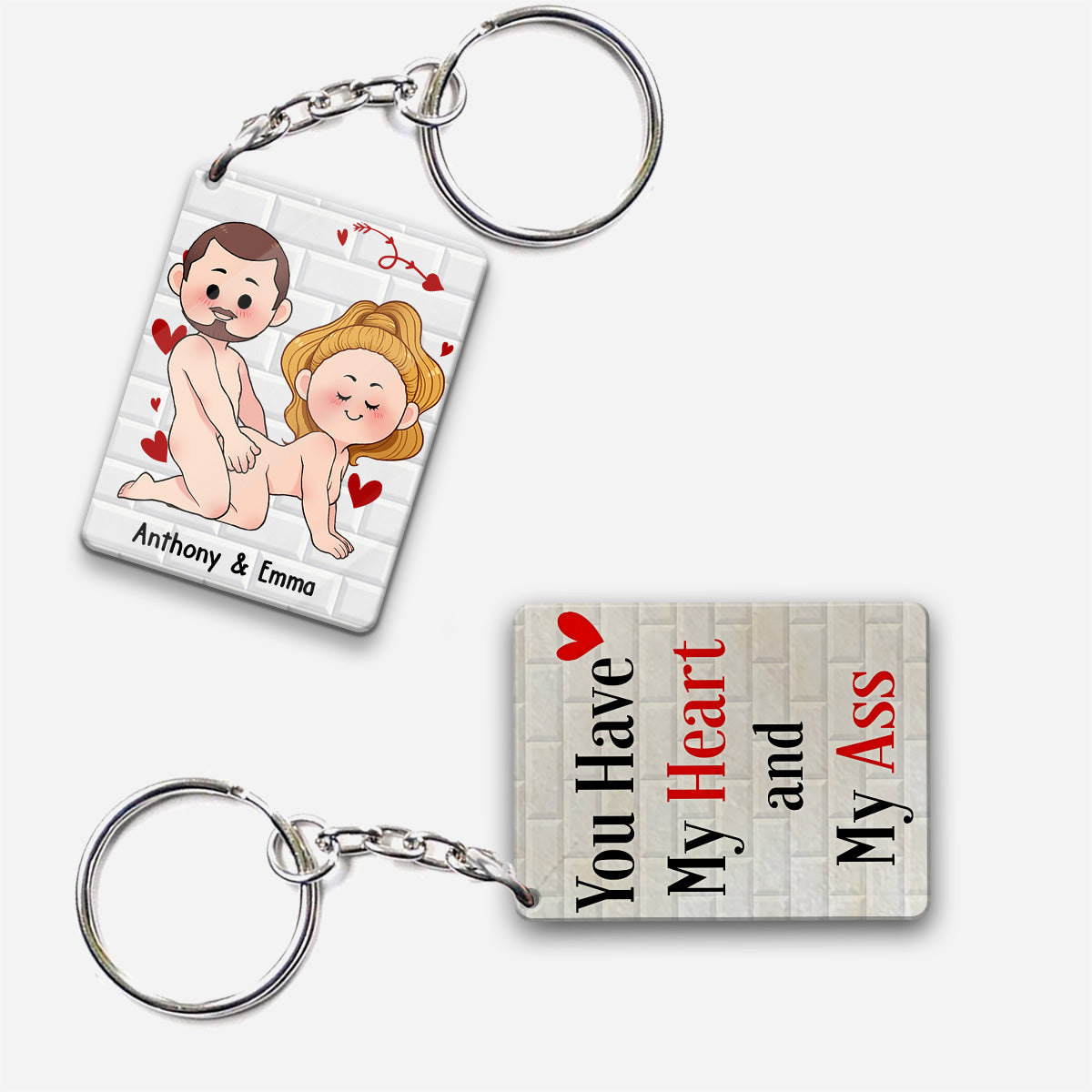I Just Want You To Be Happy - Couple gift for husband, wife, boyfriend, girlfriend - Personalized Keychain