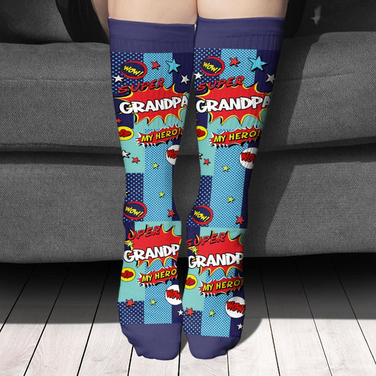 Super Dad - Gift for dad, grandpa, uncle, brother - Personalized Socks