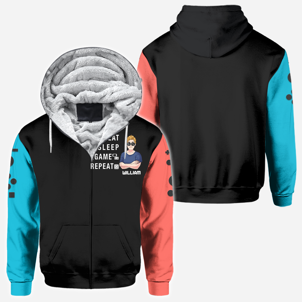 Eat Sleep Game Repeat - Personalized Video Game All Over Shirt