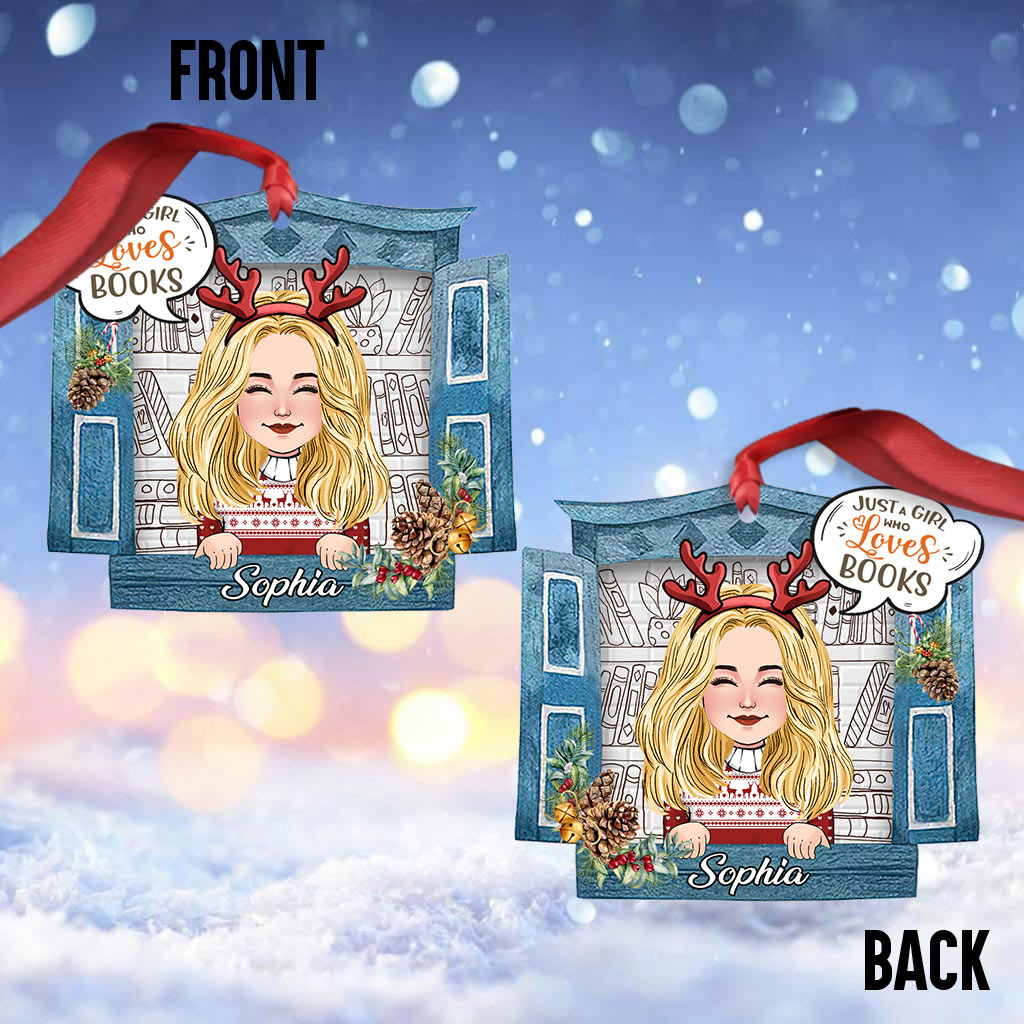 Just A Girl Who Loves Books - Personalized Book Ornament