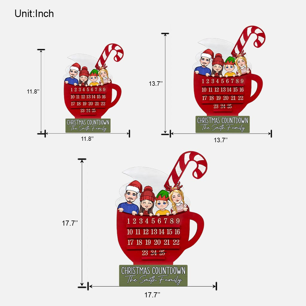 Christmas Countdown - Personalized Family Wood Sign
