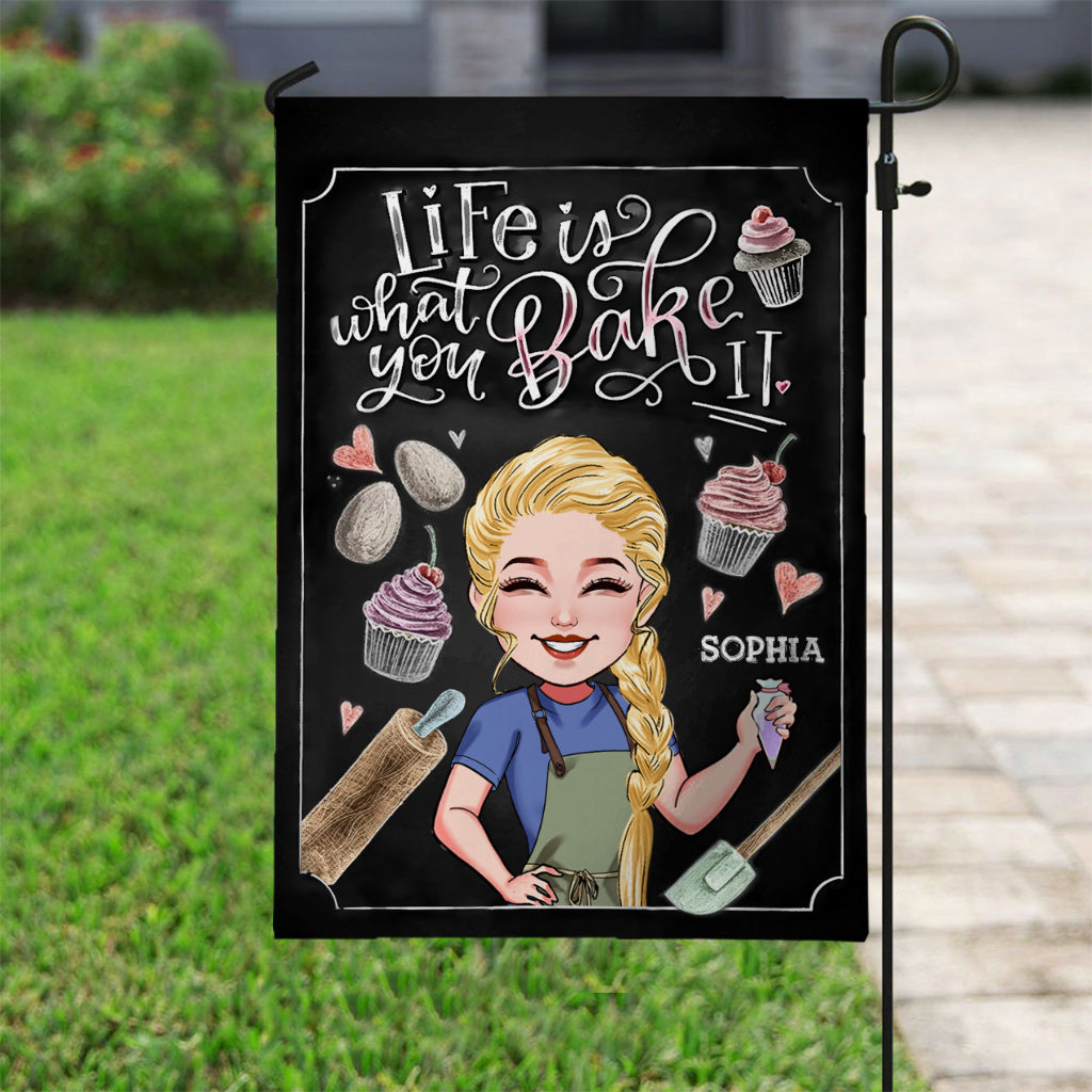 Life Is What You Bake It - Personalized Baking Garden Flag