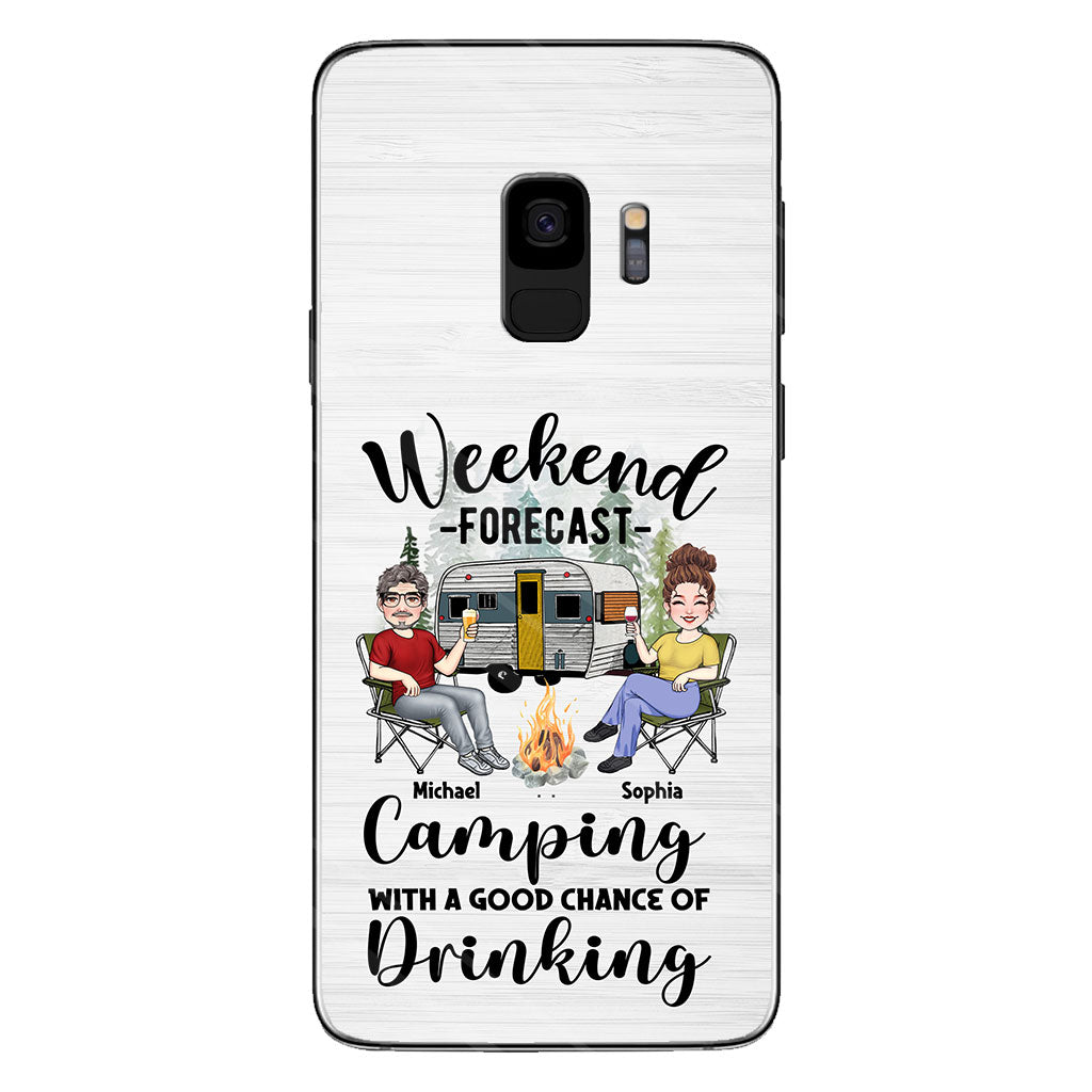 Weekend Forecast - Personalized Camping Clear Phone Case