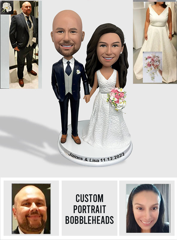Groom And Bride Wedding Gift - Personalized wedding Bobblehead
