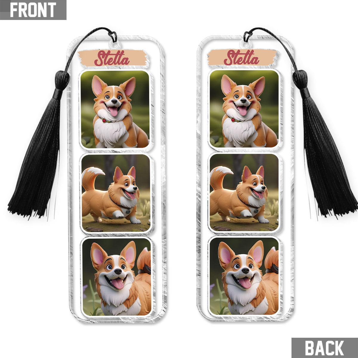 Cartoonize Pet Portrait Photo Collages - Gift for dog lovers, cat lover - Personalized Bookmark (Printed On Both Sides)