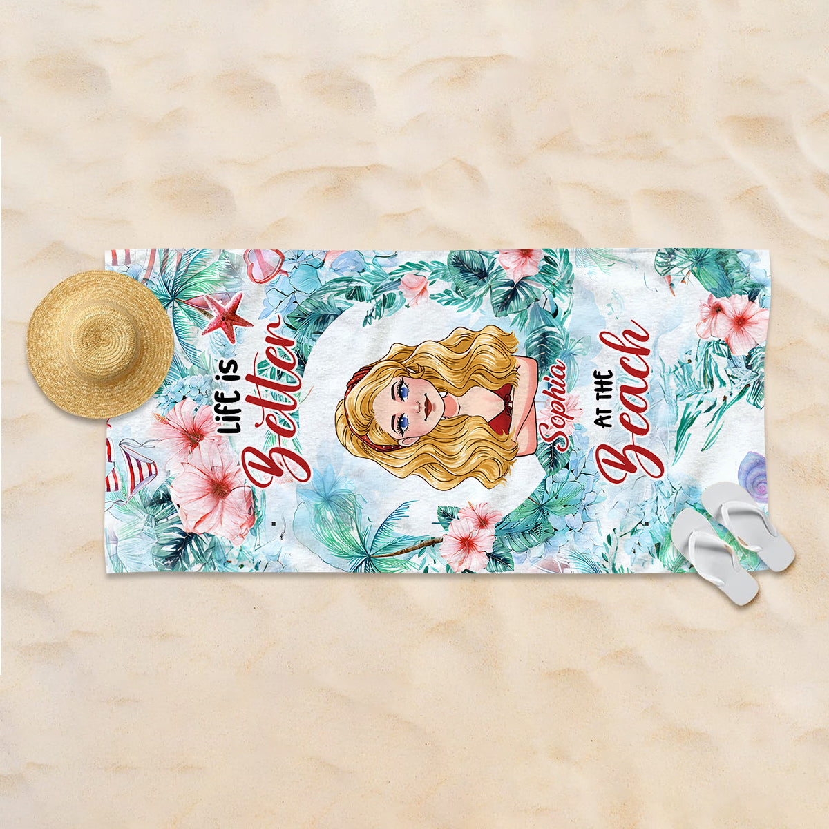 Life Is Better At The Beach - Personalized Sea Lover Beach Towel