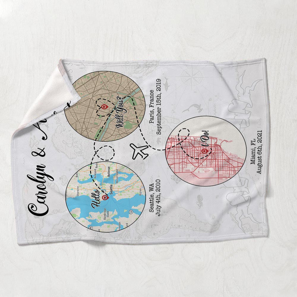 Hello Will You I Do - Personalized Husband And Wife Blanket