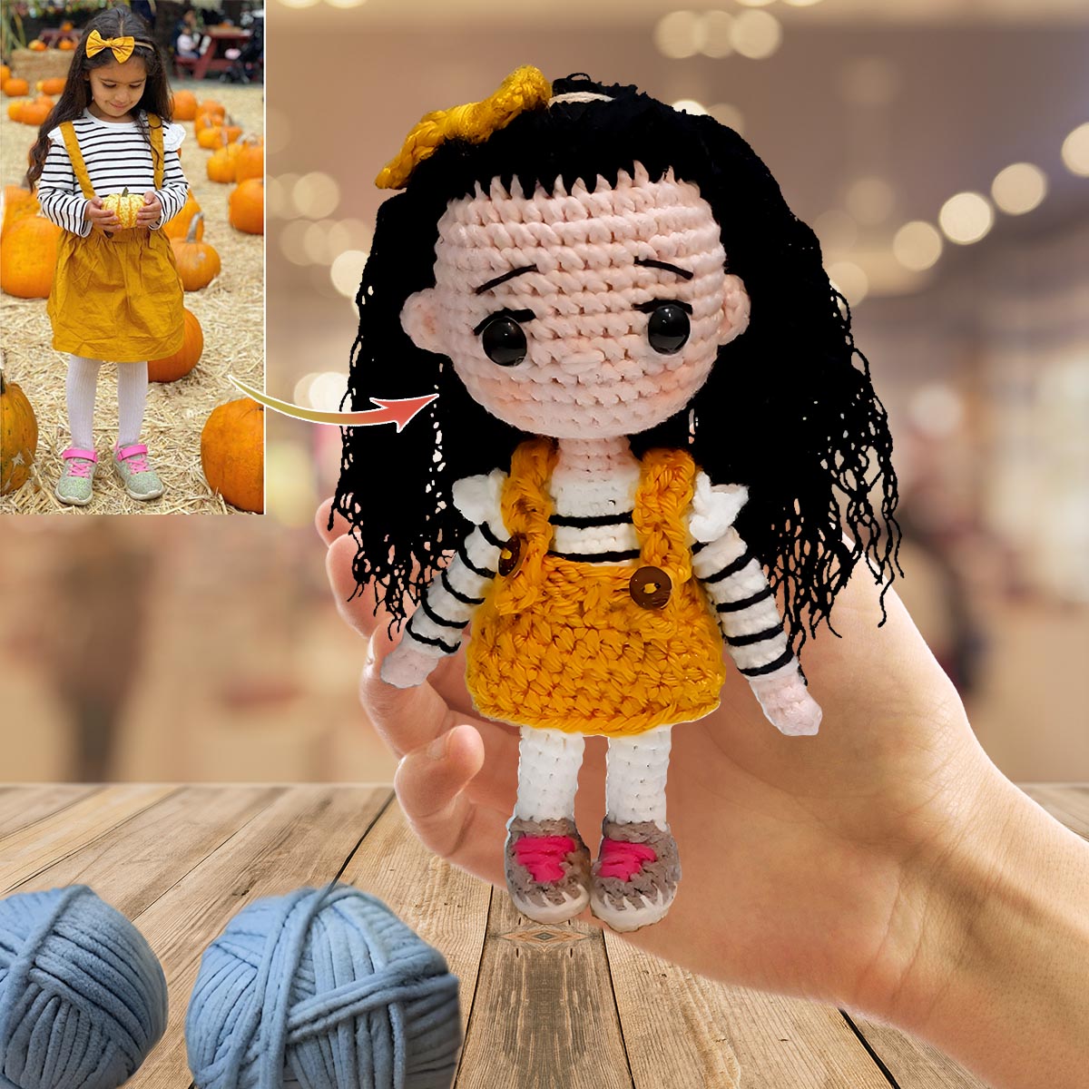 My Grandkids - Personalized Granddaughter Hand Knitted Doll