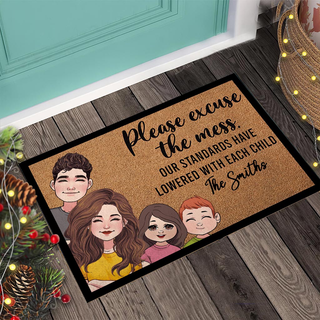Please Excuse The Mess - Personalized Family Doormat
