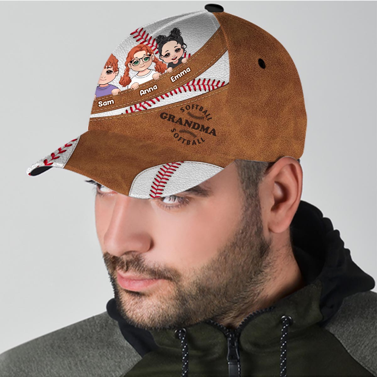 Baseball MomGrandmaDad - Personalized Baseball Classic Cap