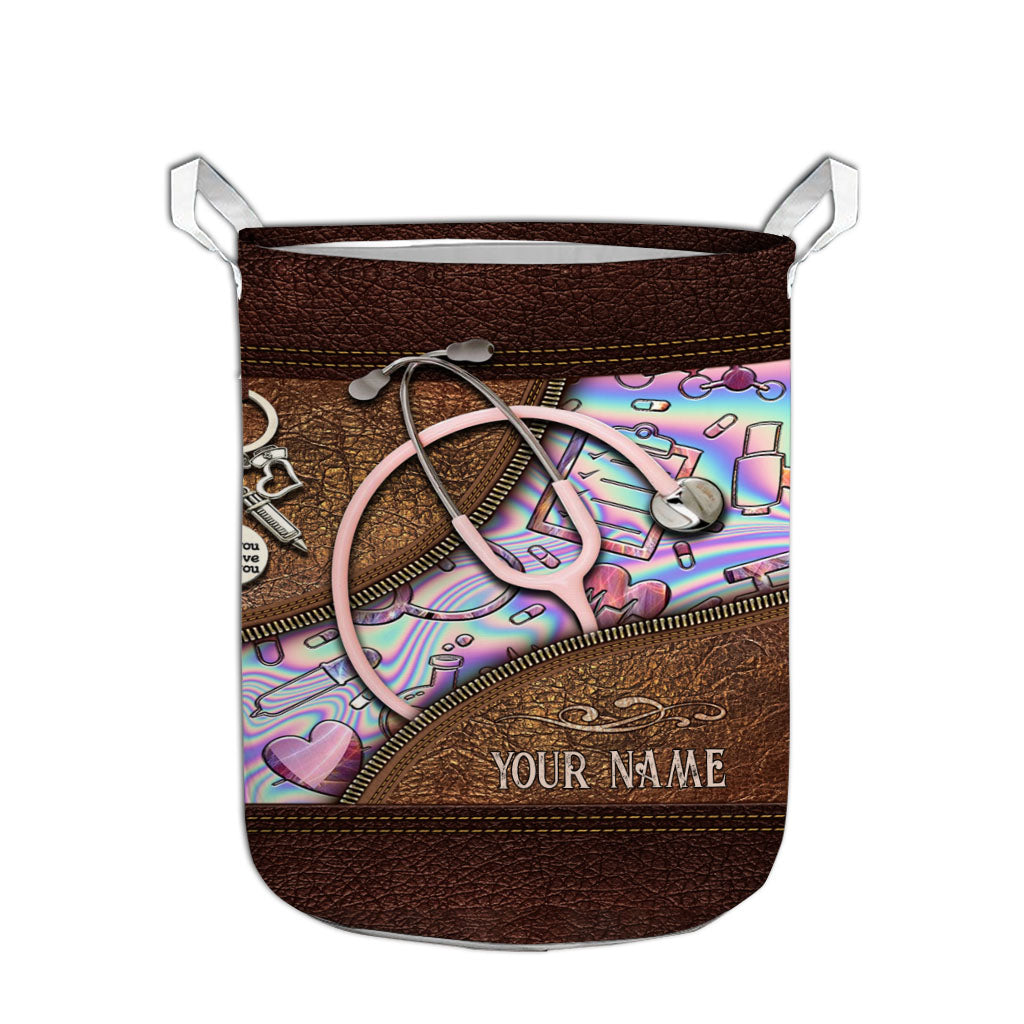 Pink Stethoscope - Personalized Nurse Storage Basket