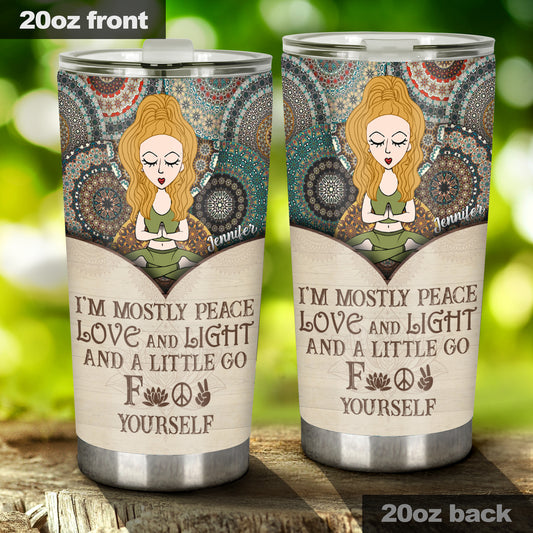 I'm Mostly Peace - Personalized Yoga Tumbler