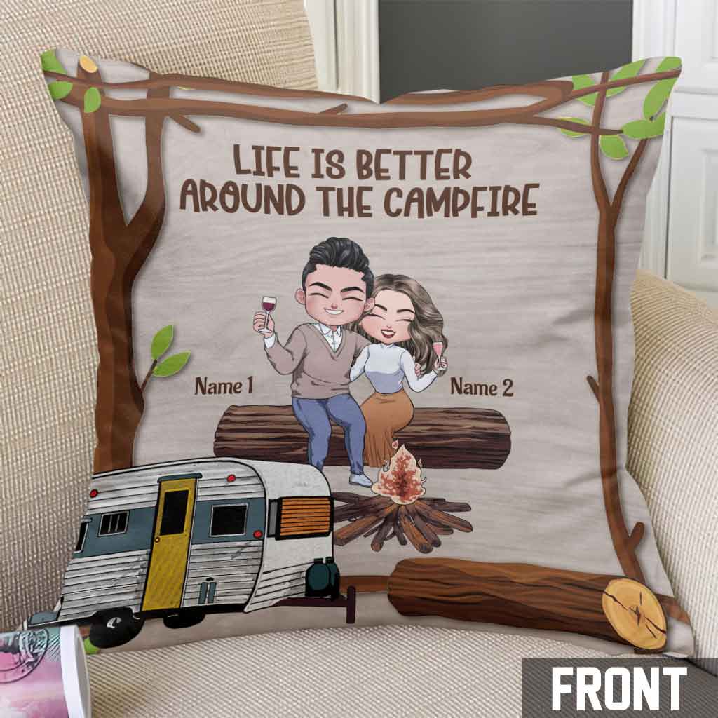 I Just Want To Hold Your Hand Camping Couple - Personalized Camping Throw Pillow