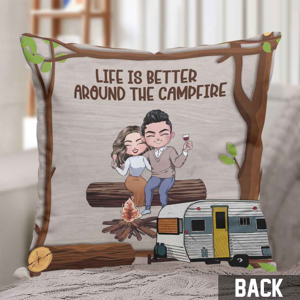 I Just Want To Hold Your Hand Camping Couple - Personalized Camping Throw Pillow