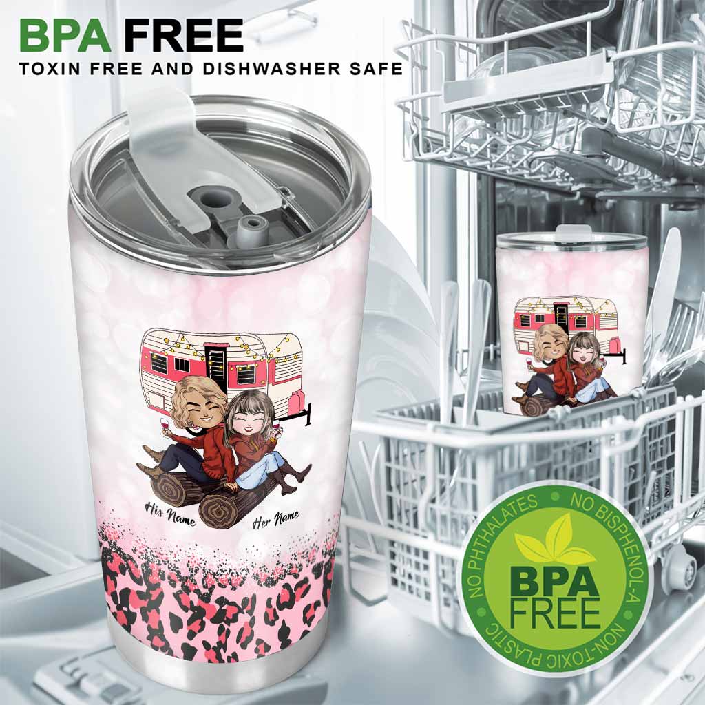 Husband And Wife Camping Couple - Personalized Camping Tumbler
