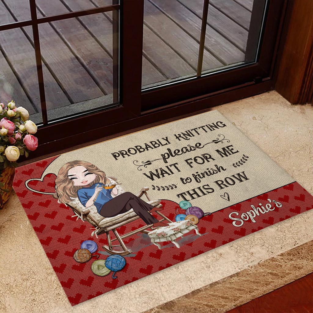 If I'm Sitting I'm Knitting - Personalized Knitting Doormat