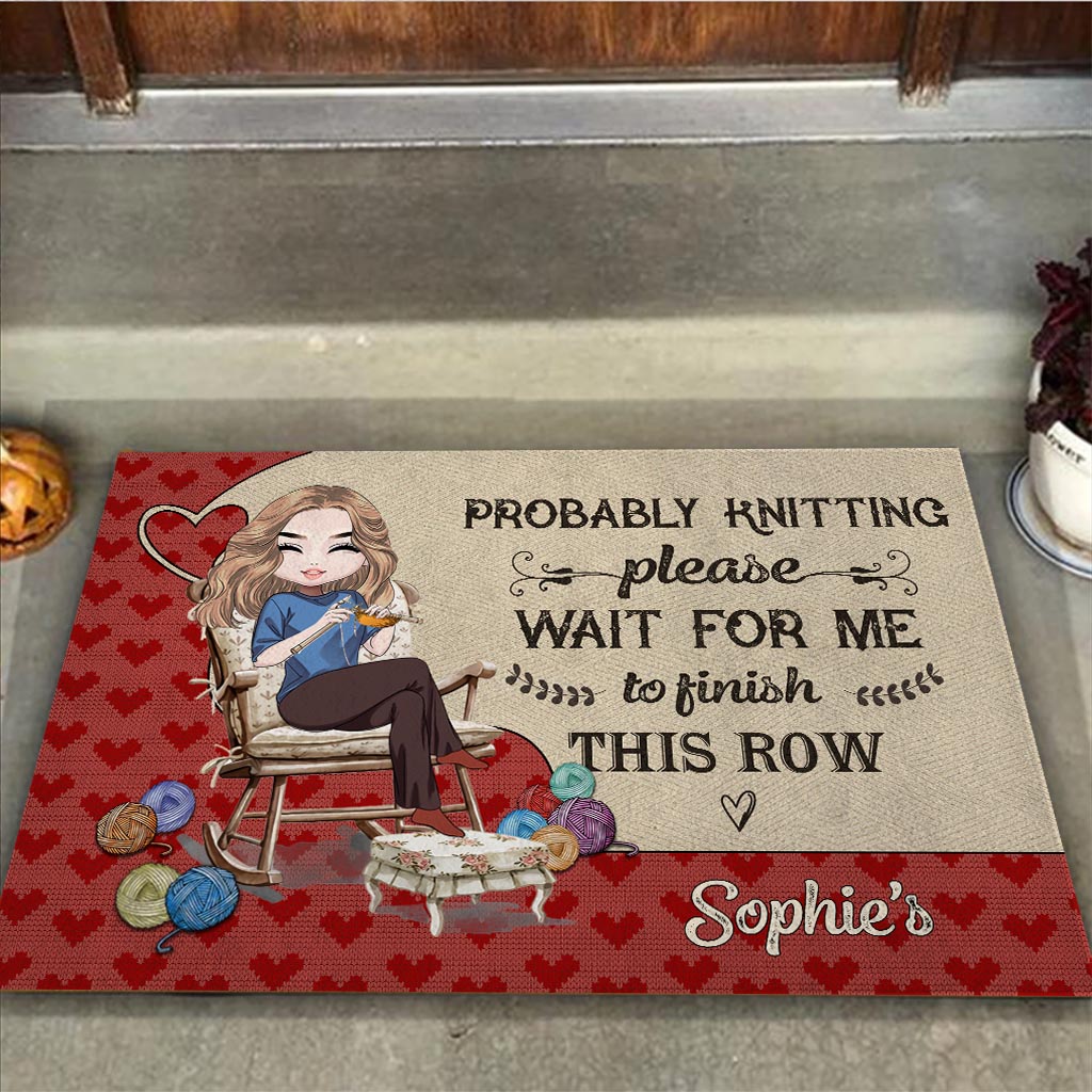 If I'm Sitting I'm Knitting - Personalized Knitting Doormat