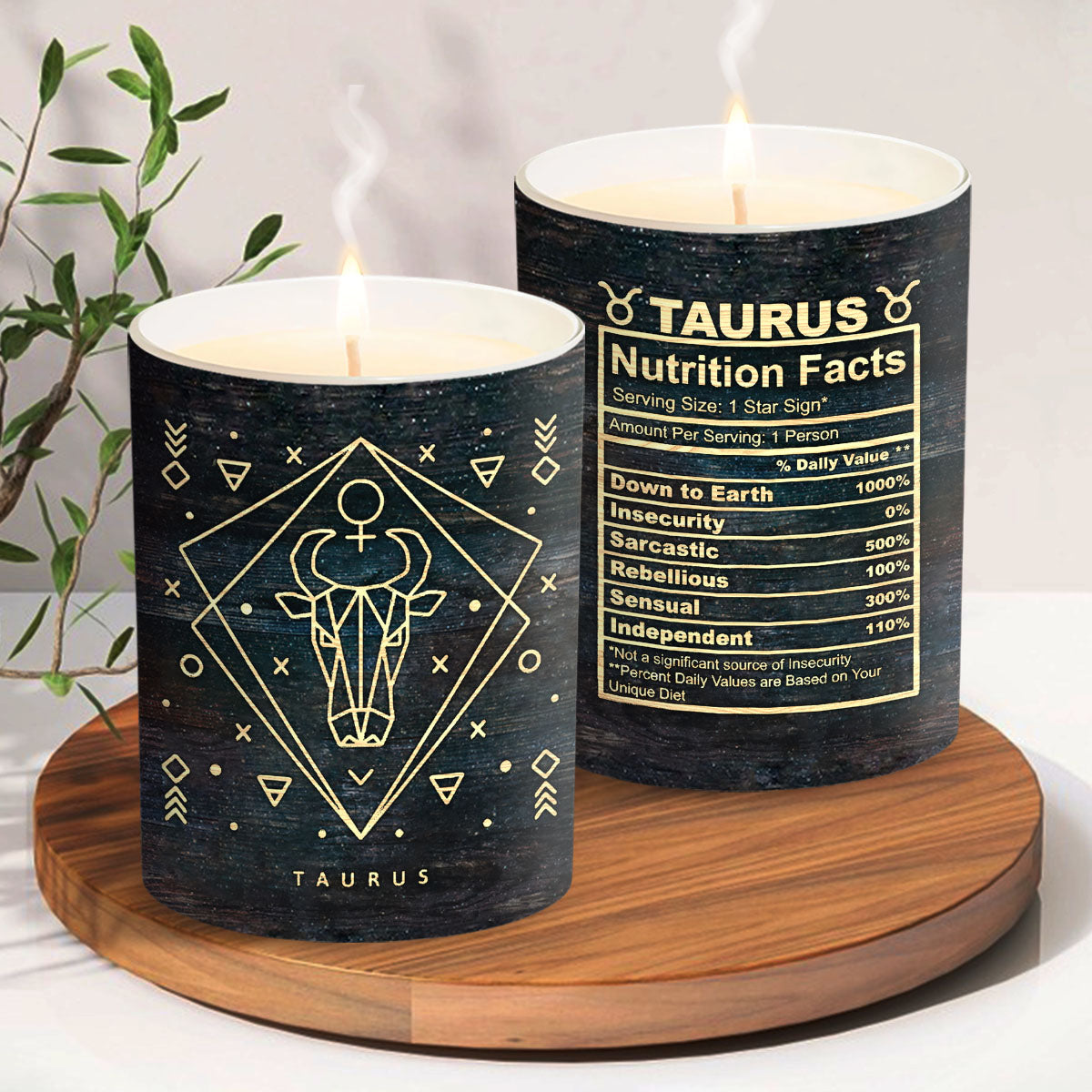 Zodiac Nutrition Facts - Personalized Horoscope Candle With Wooden Lid