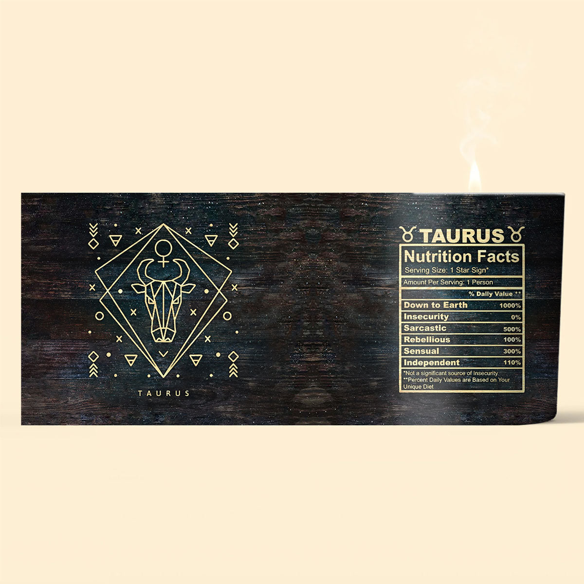 Zodiac Nutrition Facts - Personalized Horoscope Candle With Wooden Lid