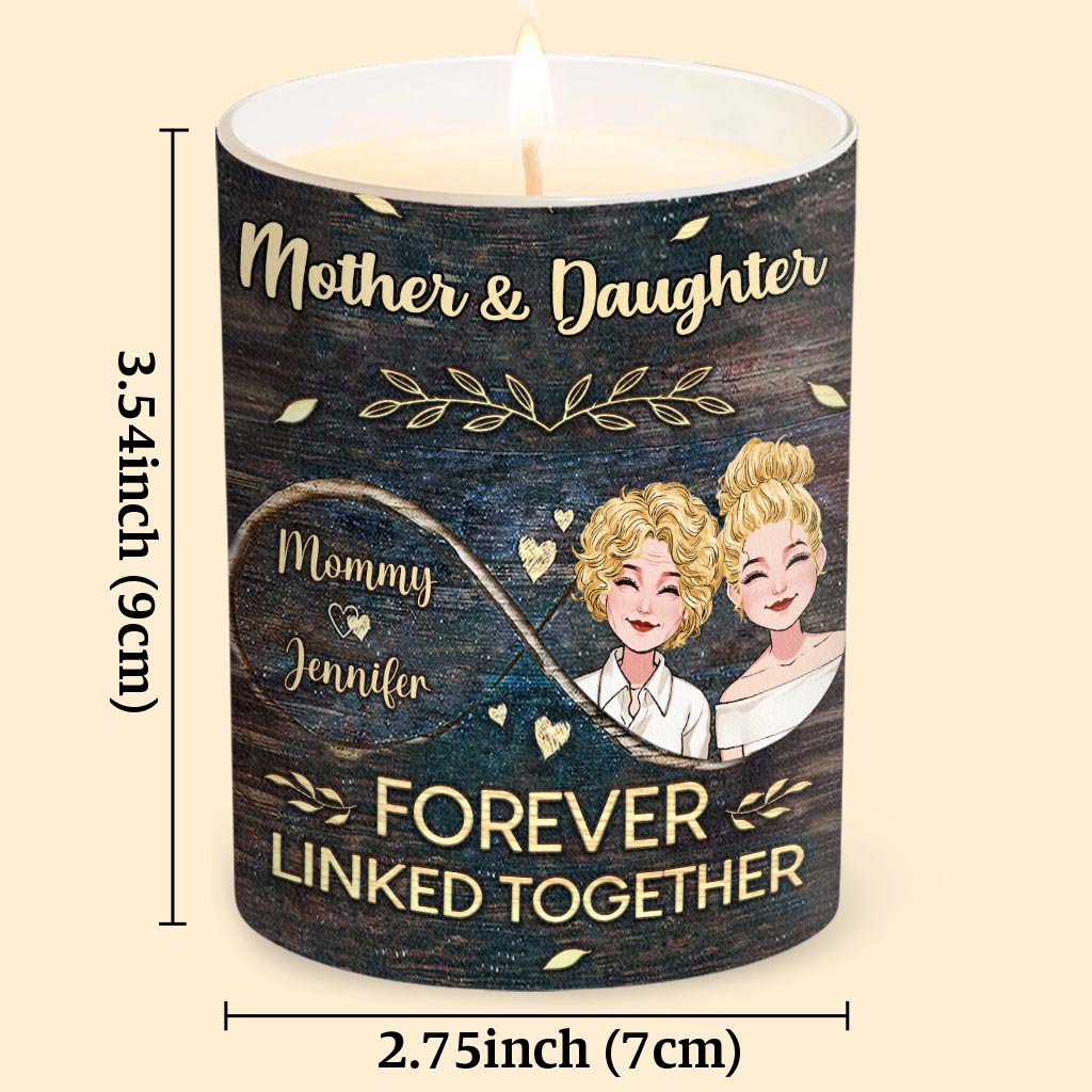Side By Side - Personalized Mother's Day Mother Candle With Wooden Lid