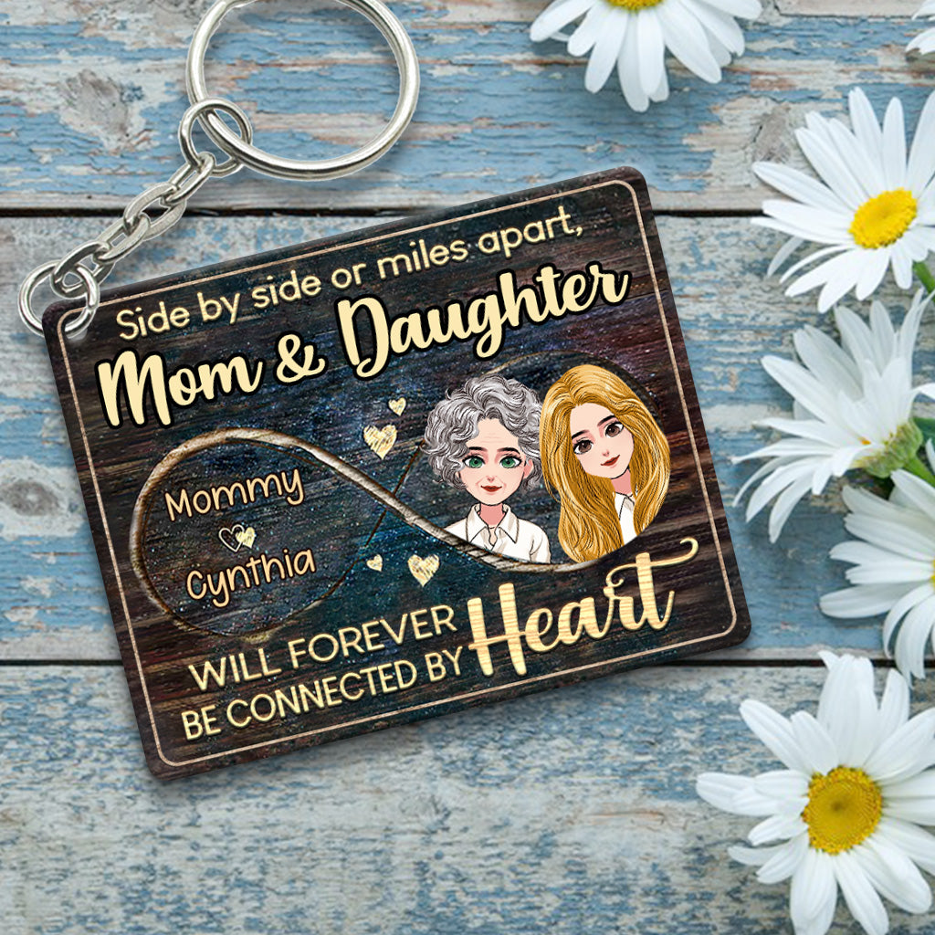 Side By Side - Personalized Mother's Day Mother Keychain (Printed On Both Sides)