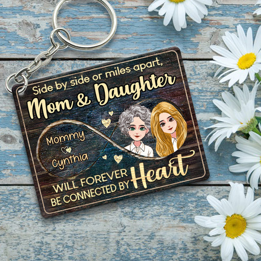 Side By Side - Personalized Mother's Day Mother Keychain (Printed On Both Sides)