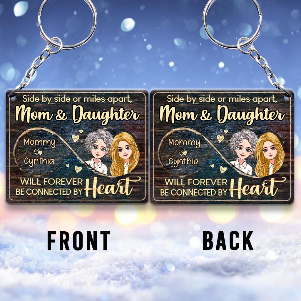 Side By Side - Personalized Mother's Day Mother Keychain (Printed On Both Sides)