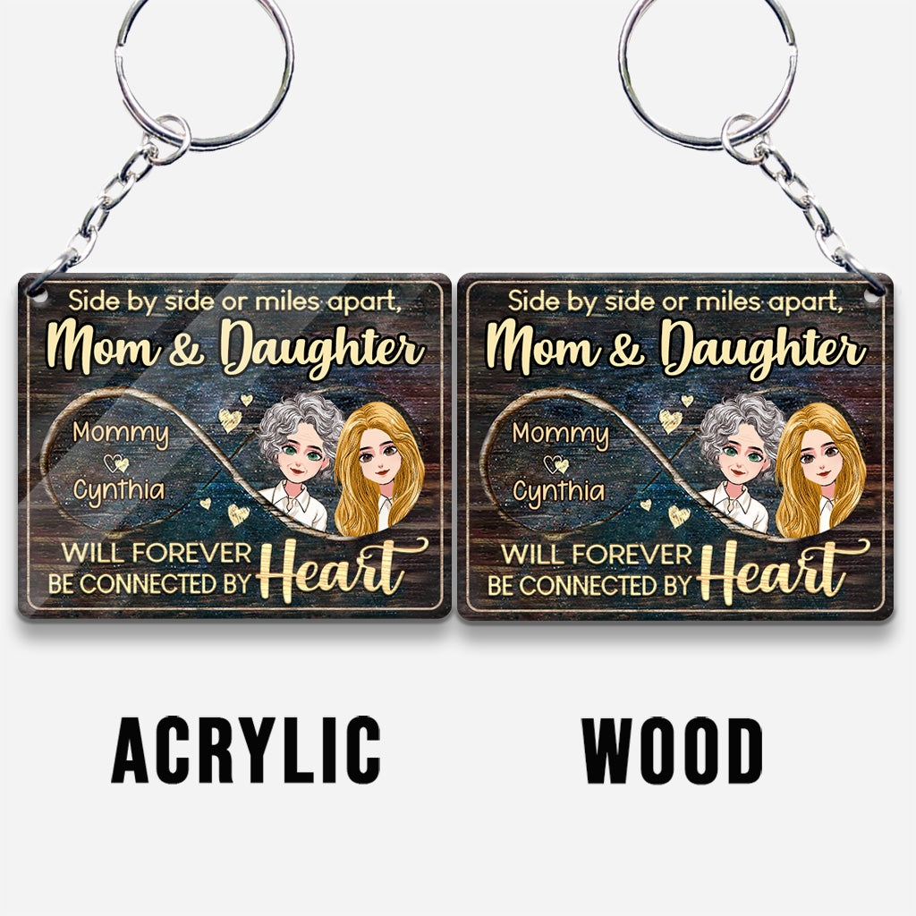 Side By Side - Personalized Mother's Day Mother Keychain (Printed On Both Sides)