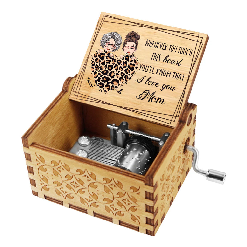 Whenever You Touch This Heart - Personalized Mother's Day Mother Hand Crank Music Box