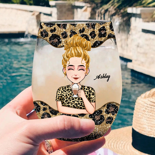 Surviving Motherhood - Personalized Mother's Day Mother All Over Wine Glass