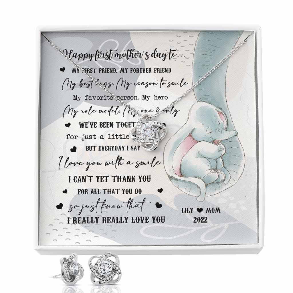 I Really, Really Love You - Personalized Mother's day Love Knot Necklace