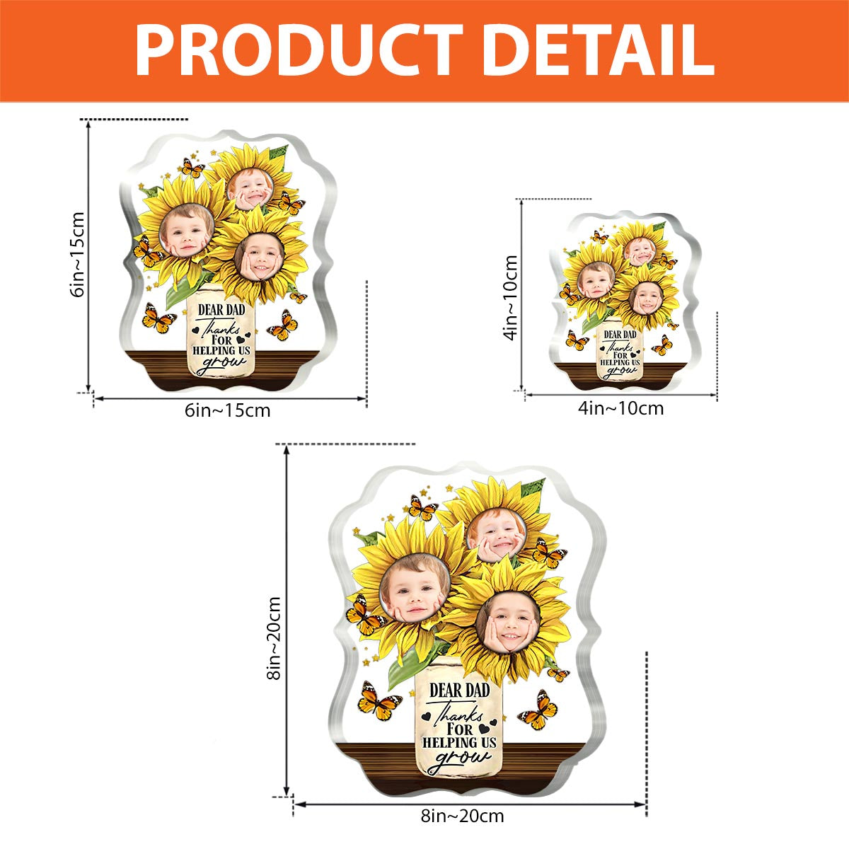 Thanks For Helping Us Grow - Personalized Father Custom Shaped Acrylic Plaque