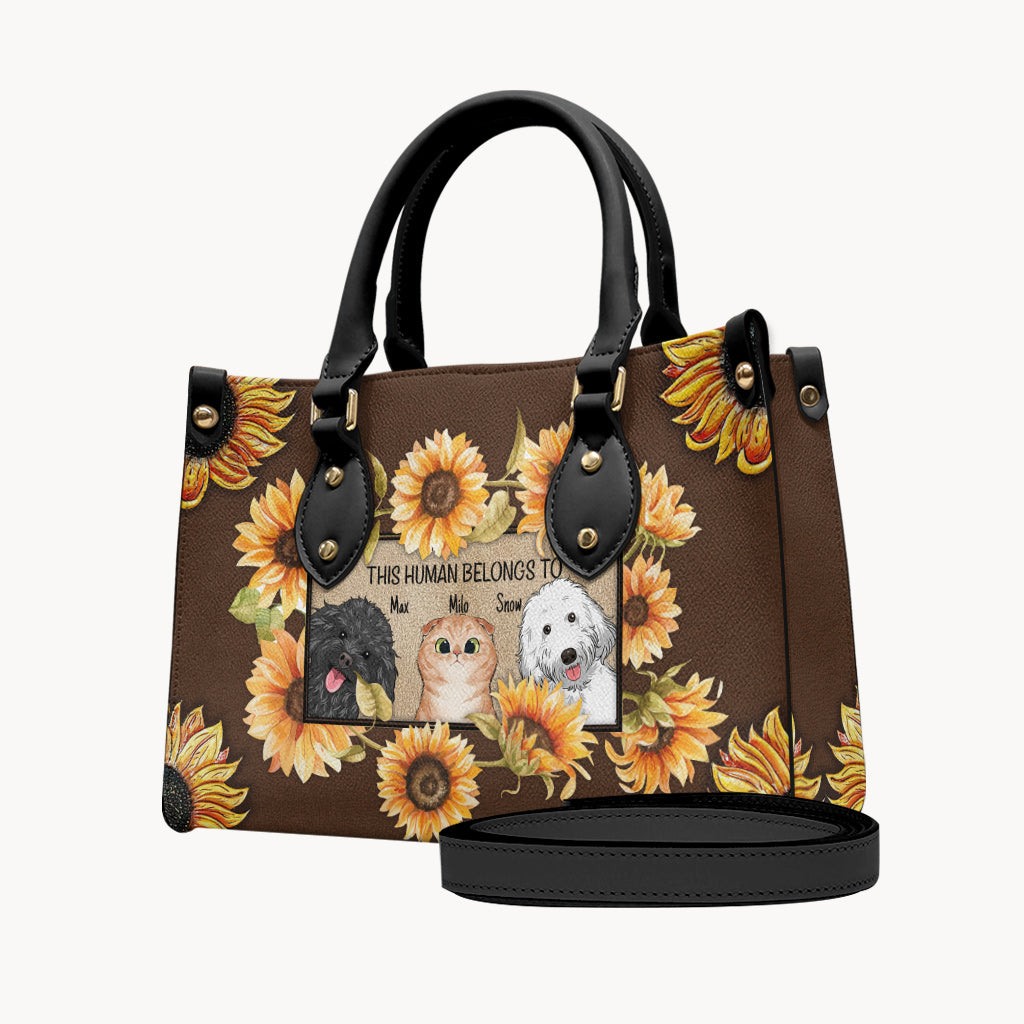This Human Belongs To - Personalized Dog Leather Handbag