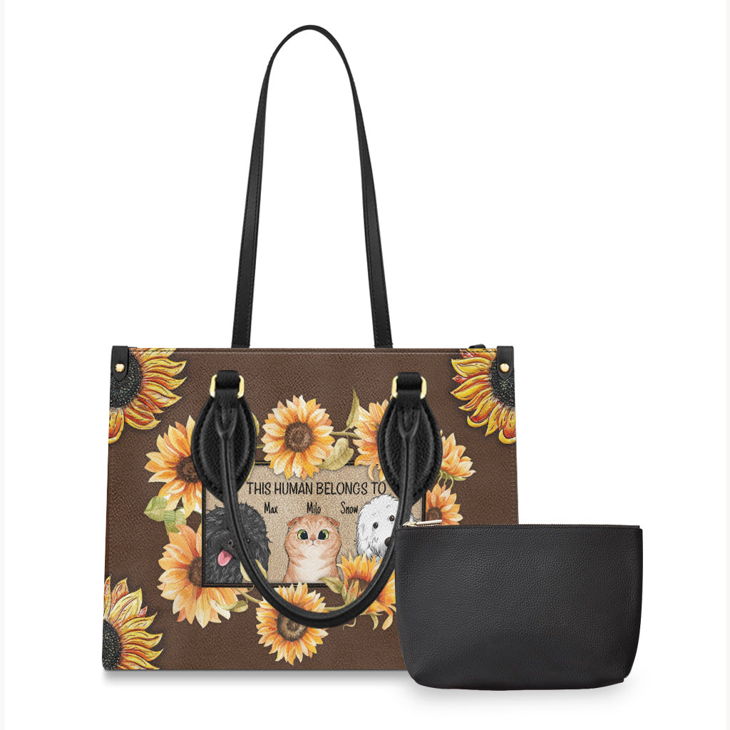 This Human Belongs To - Personalized Dog Leather Handbag