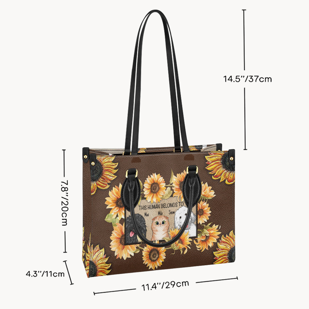 This Human Belongs To - Personalized Dog Leather Handbag
