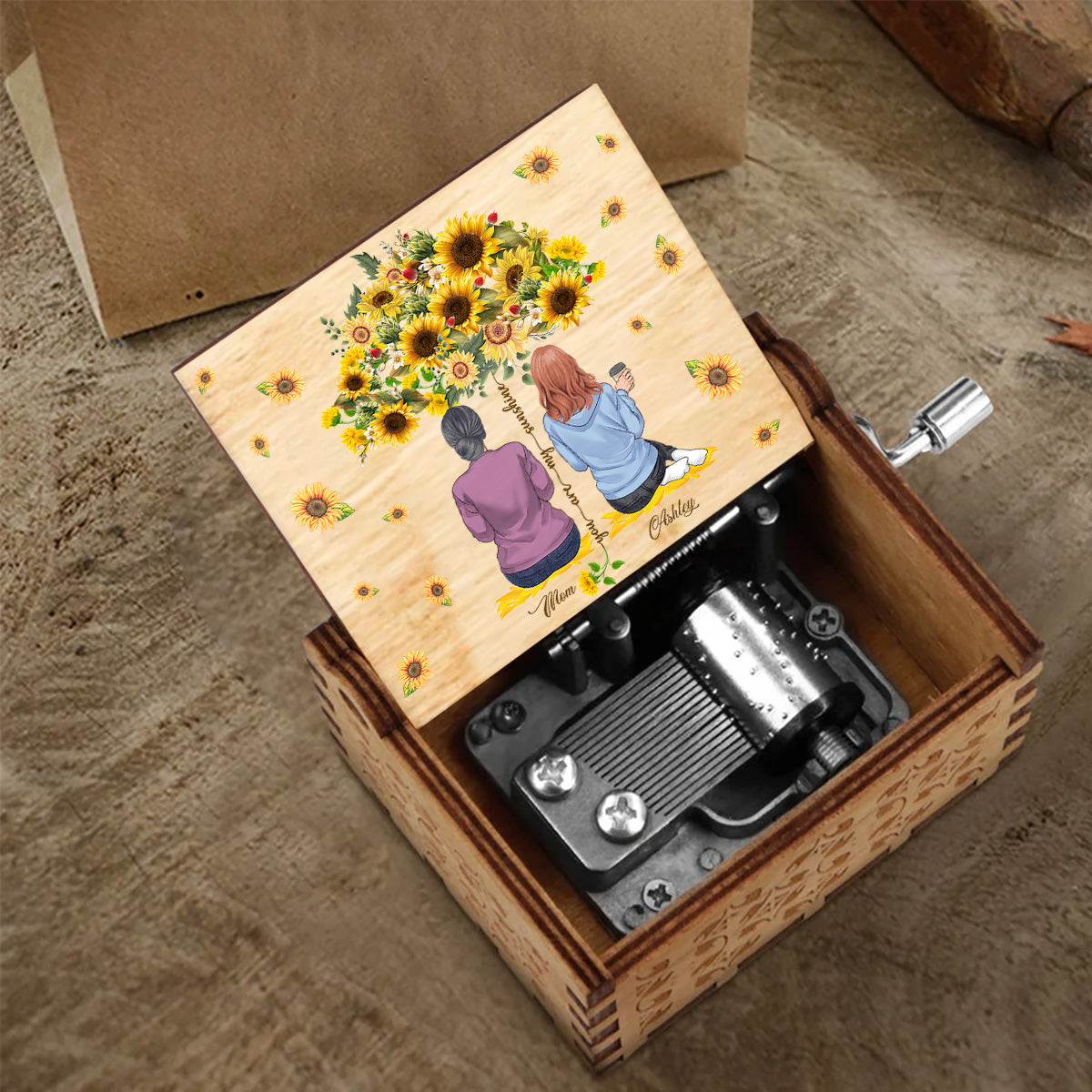 You Are My Sunshine - Personalized Mother Hand Crank Music Box