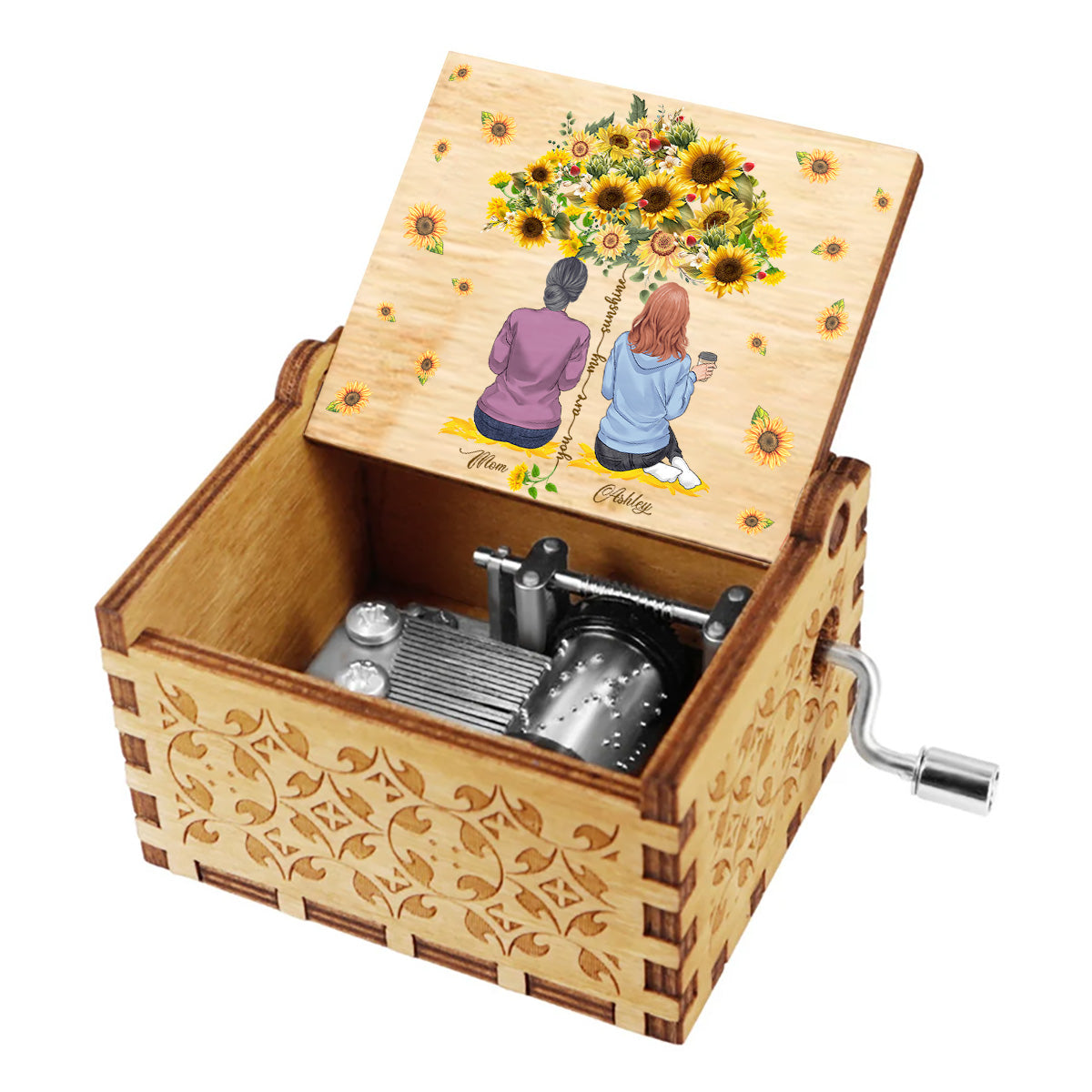 You Are My Sunshine - Personalized Mother Hand Crank Music Box