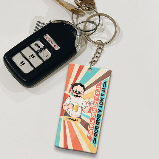 Not A Dad Bod - Personalized Father Keychain (Printed On Both Sides)
