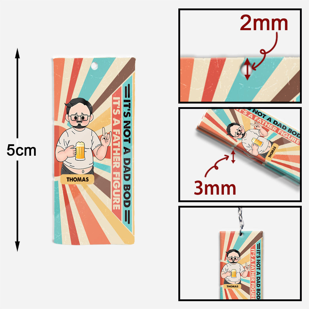 Not A Dad Bod - Personalized Father Keychain (Printed On Both Sides)
