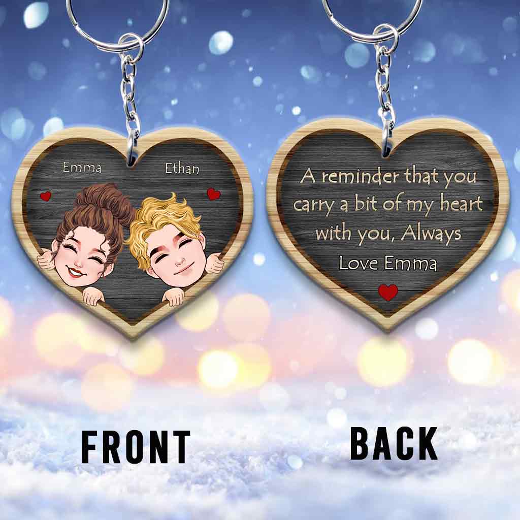 A Reminder - Personalized Couple Couple Keychain (Printed On Both Sides)