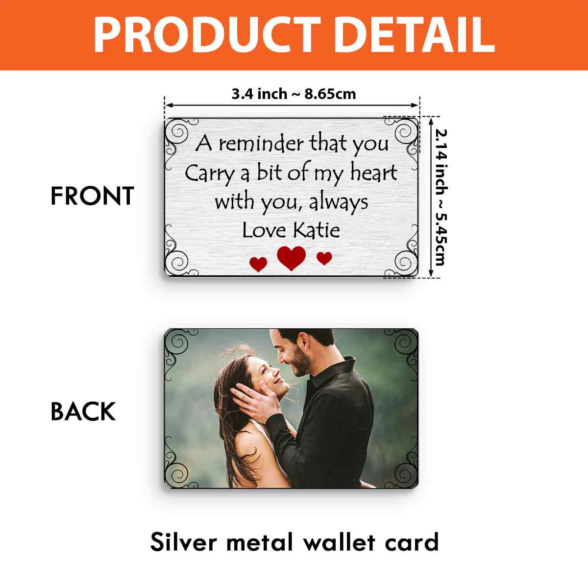 A Reminder - Personalized Couple Wallet Insert Card