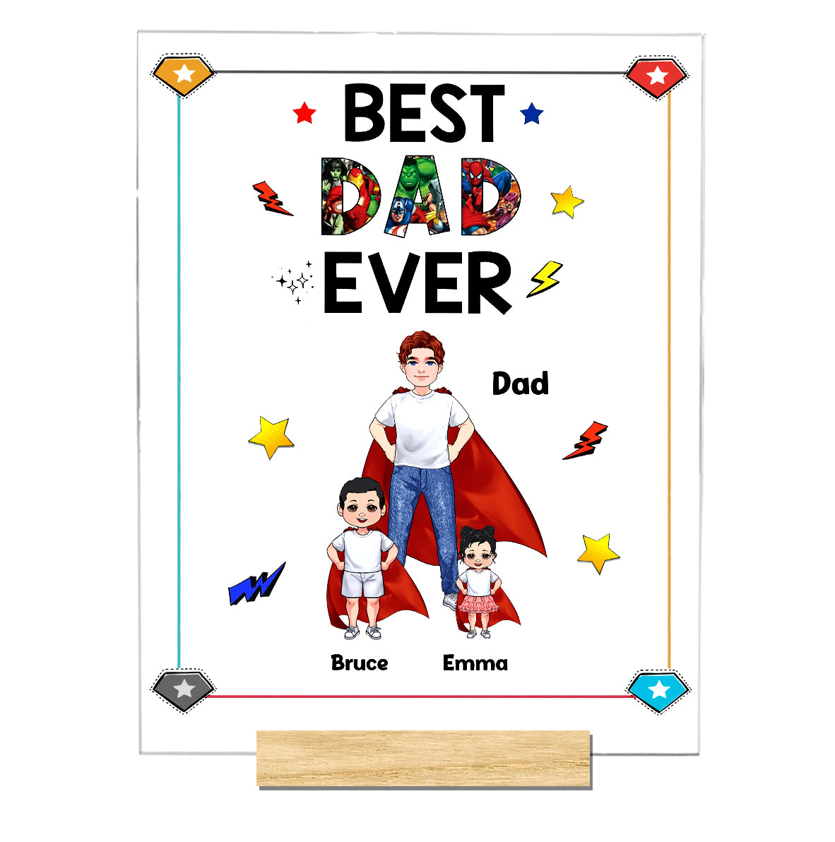Super Dad Super Mom - Personalized Mother’s Day Father's Day Father Transparent Acrylic Plaque