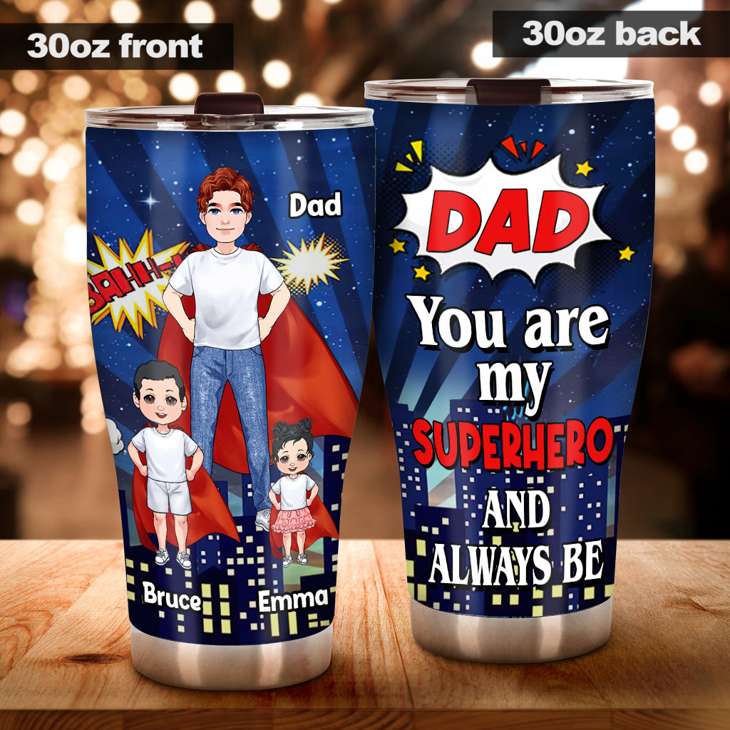 Super Dad Super Mom - Personalized Mother’s Day Father's Day Father Tumbler