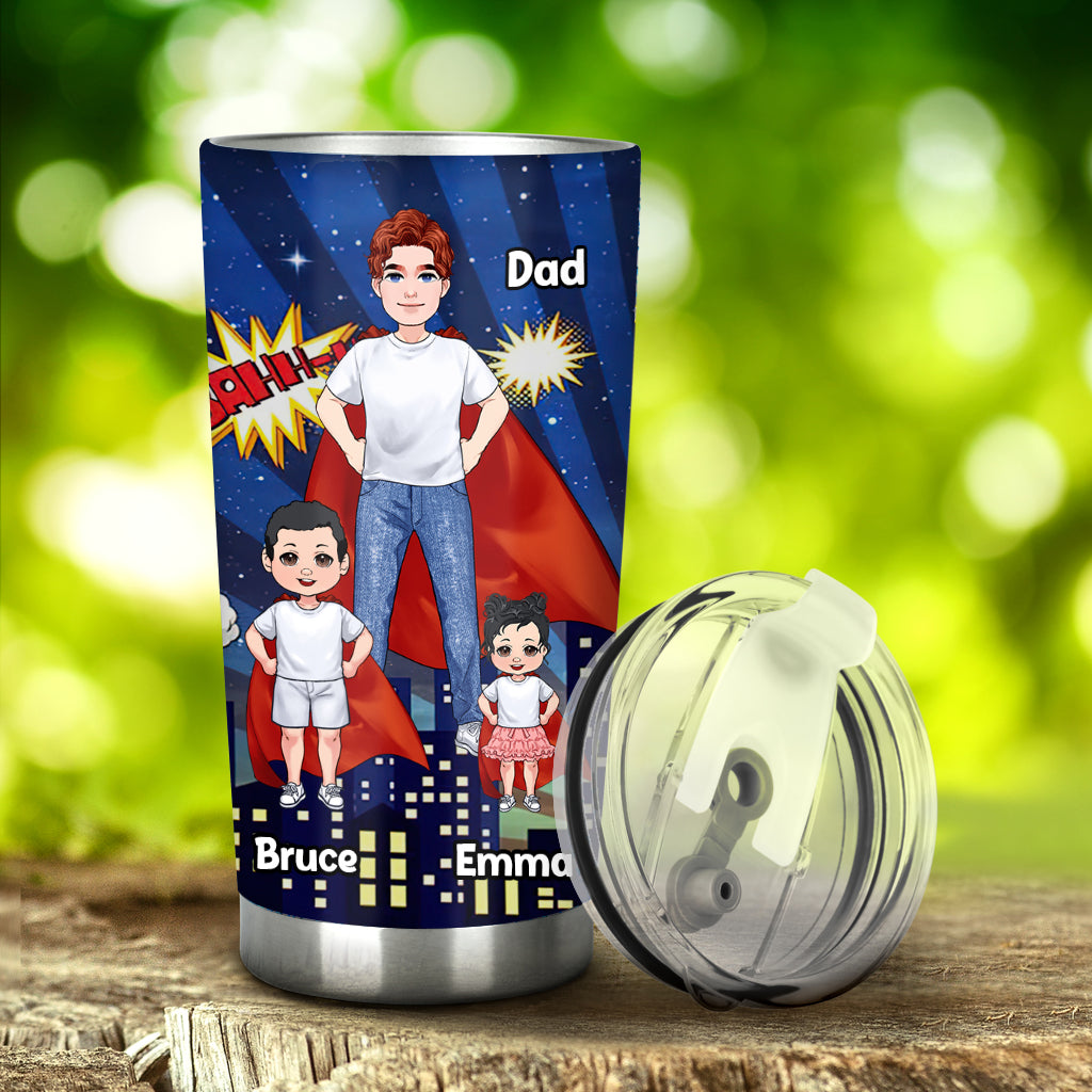 Super Dad Super Mom - Personalized Mother’s Day Father's Day Father Tumbler