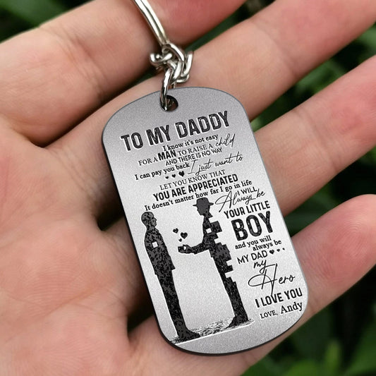 To My Dad - Personalized Father Stainless Steel Keychain