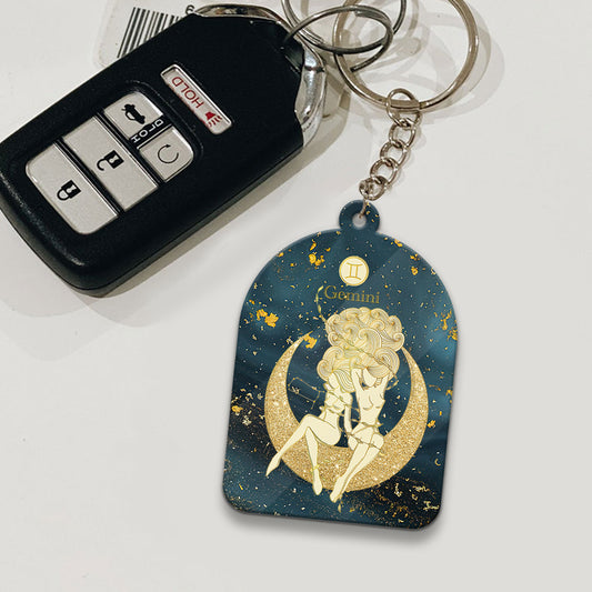 Zodiac Sign - Personalized Horoscope Keychain (Printed On Both Sides)